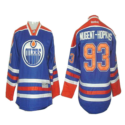Blue Youth NHL Edmonton Oliers 93 Ryan Nugent-Hopkins Hockey Jersey